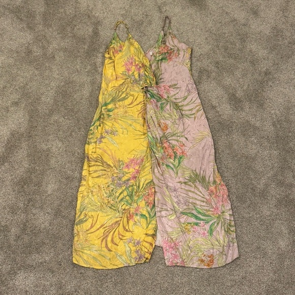 Anthropologie Delfi Collective Frankie Knotted Plunge Neck Midi Dress size large - Picture 6 of 14